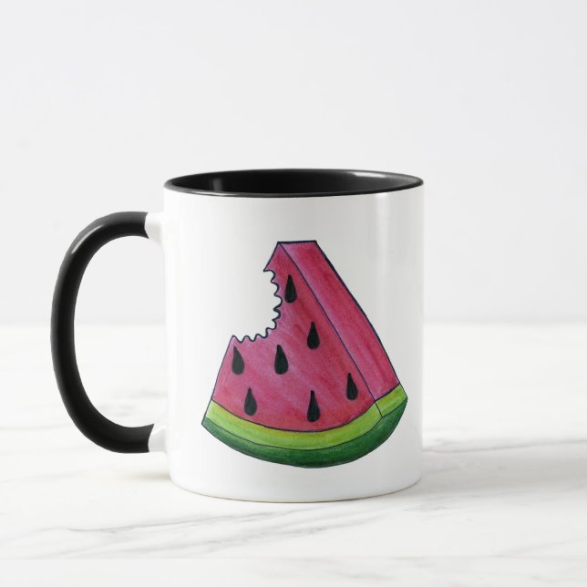 Personalized Pink Watermelon Juicy Fruit Picnic Mug (Left)