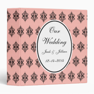 Personalized Pink Wedding Scrapbook 3 Ring Binder