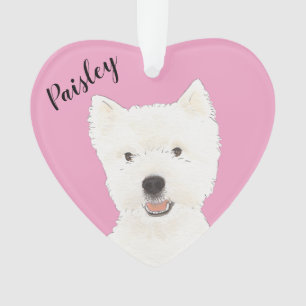 Personalized Pink Westie West Highland Terrier Ornament
