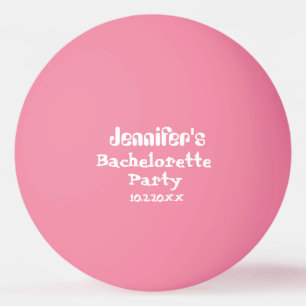 Personalized Pink White Bachelorette Party Date Ping Pong Ball