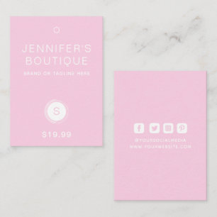 Personalized Pink White Boutique Branding Calling Card