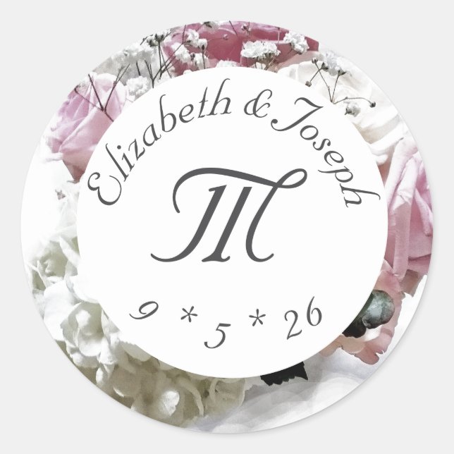Personalized Pink & White Floral Cake Pop Classic Round Sticker (Front)