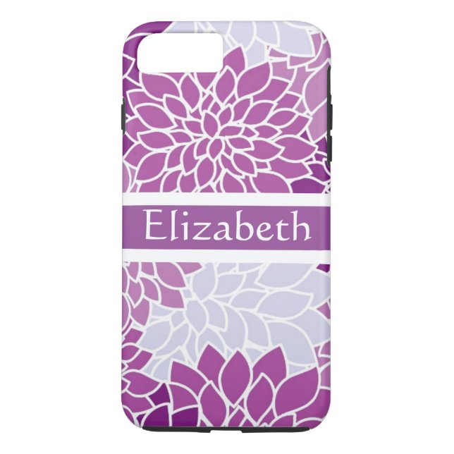 Personalized Pink White Purple Floral Pattern Case-Mate iPhone Case (Back)