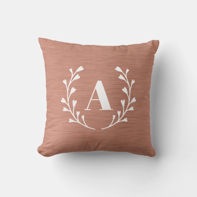 Personalized pink wreath pillow (Front)