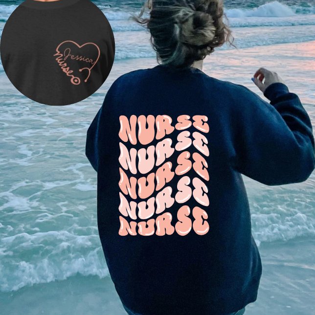 Personalized Pink y2k Nurse  Sweatshirt (Creator Uploaded)