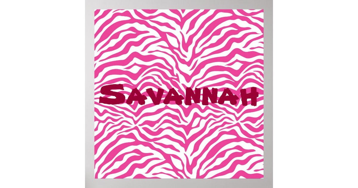 Personalized Pink Zebra Stripes Wild Animal Print Zazzle