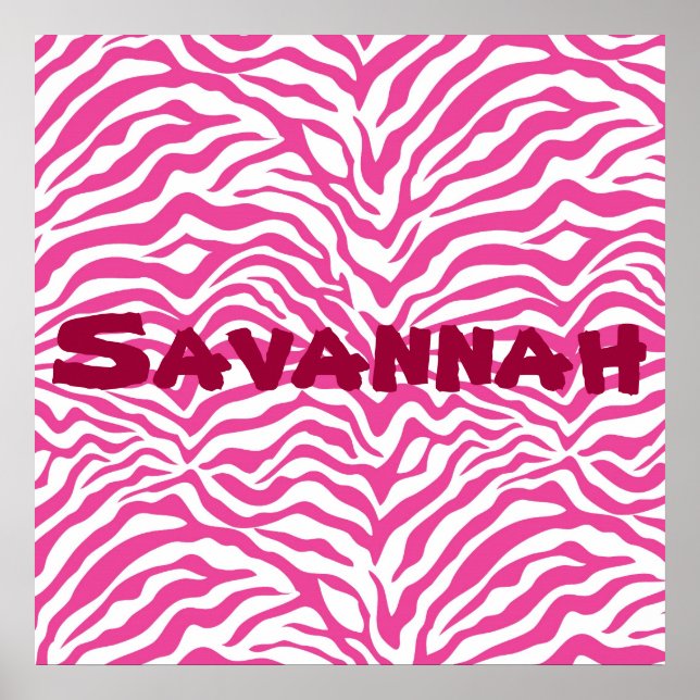 Personalized Pink Zebra Stripes Wild Animal Print (Front)