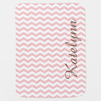 Personalized Pink Zigzag Custom Baby Blanket