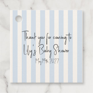Personalized Pinstripe Baby Shower Favor Tag