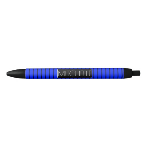 Personalized Pinstriped BBP1 Black Ink Pen