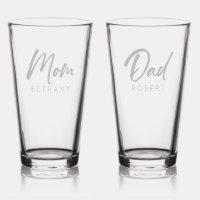 Personalized Pint Glass Custom Parent Gift Set