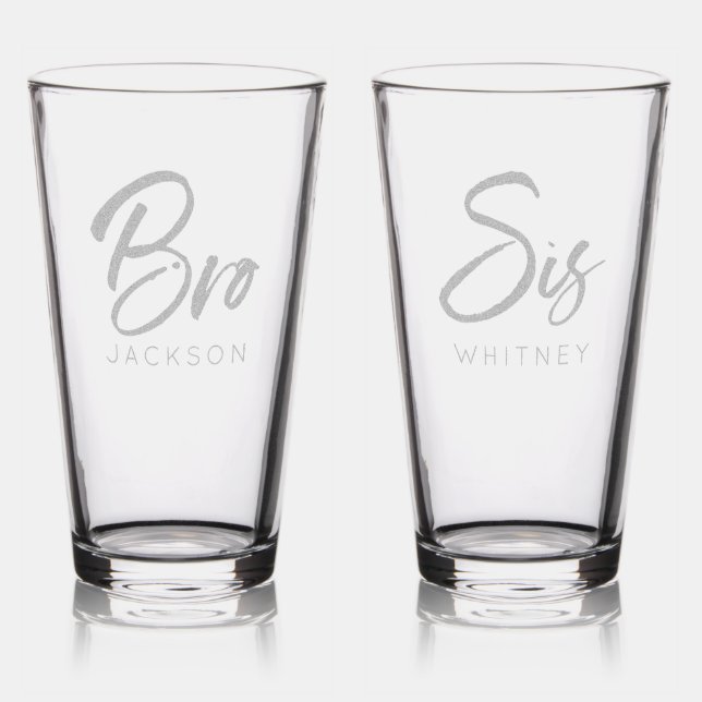 Personalized Pint Glass Custom Sibling Gift Set (Glassware)