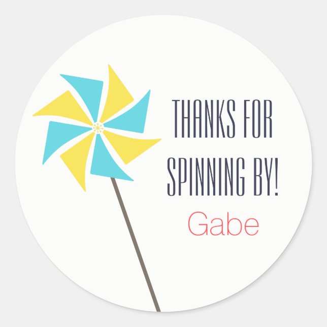 Personalized Pinwheel Birthday Label (Front)