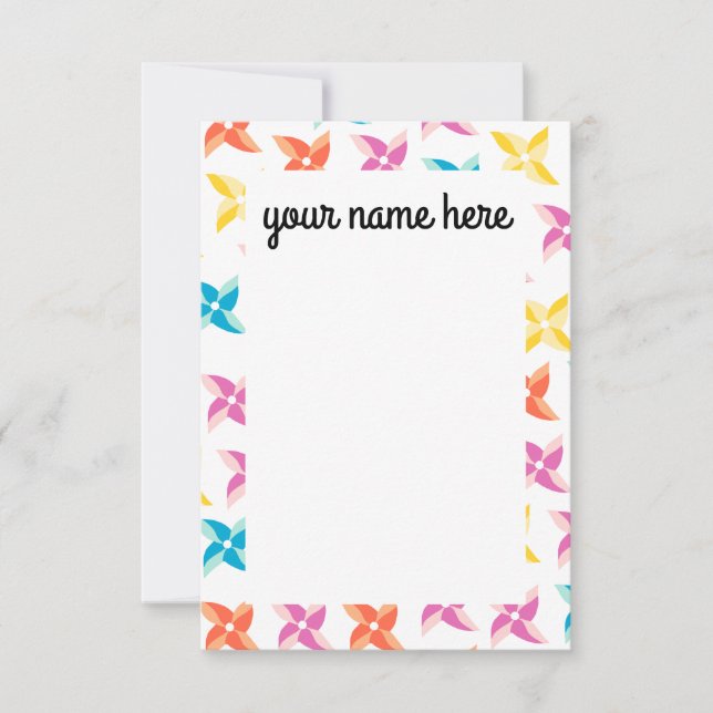 Personalized Pinwheel Notecards (Front)