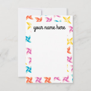 Personalized Pinwheel Notecards