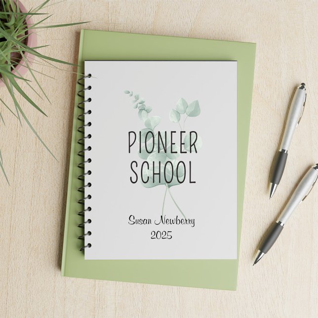 Personalized Pioneer School Notebook w Eucalyptus (Creator Uploaded)