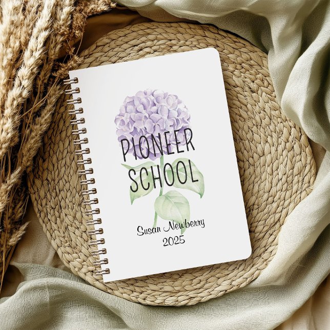 Personalized Pioneer School Notebook w Hydrangea (Creator Uploaded)