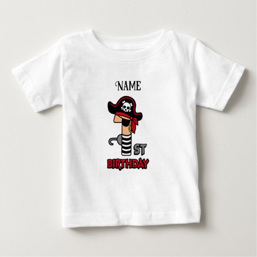 Personalized Pirate 1st birthday t_shirt