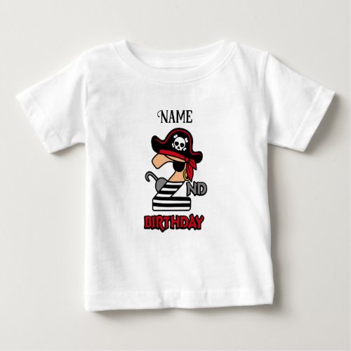 Personalized Pirate 2nd birthday t_shirt