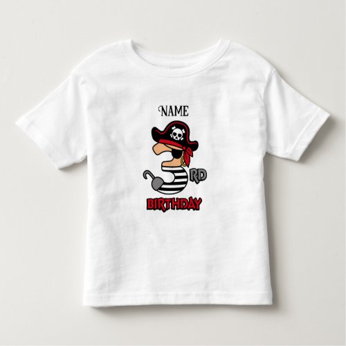 Personalized Pirate 3rd birthday t_shirt