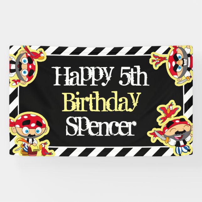 Personalized Pirate Birthday Banner (Horizontal)