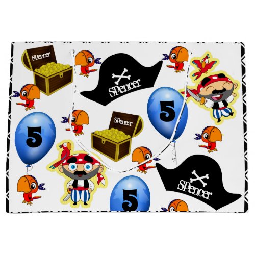 Personalized Pirate Birthday Large Gift Bag