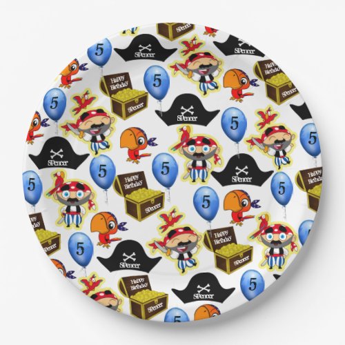 Personalized Pirate Birthday Paper Plates
