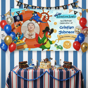 Personalized Pirate Birthday Party Banner  Photo Poster