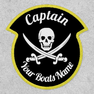 Personalized pirate captain and boat patch