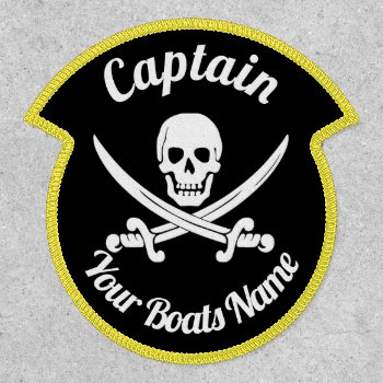 Personalized Pirate Captain And Boat Patch by customizedgifts at Zazzle
