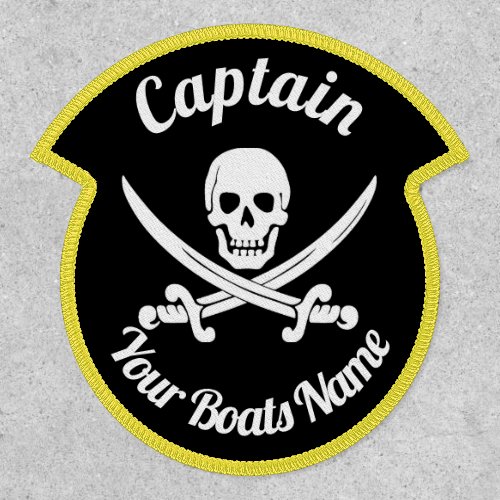 Personalized pirate captain and boat patch