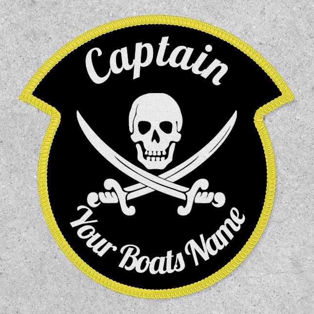Personalized pirate captain and boat patch (Front)