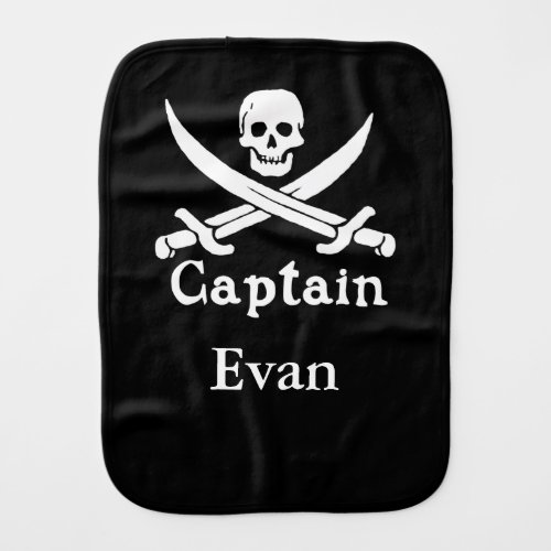 Personalized Pirate Captain Baby Burp Cloth