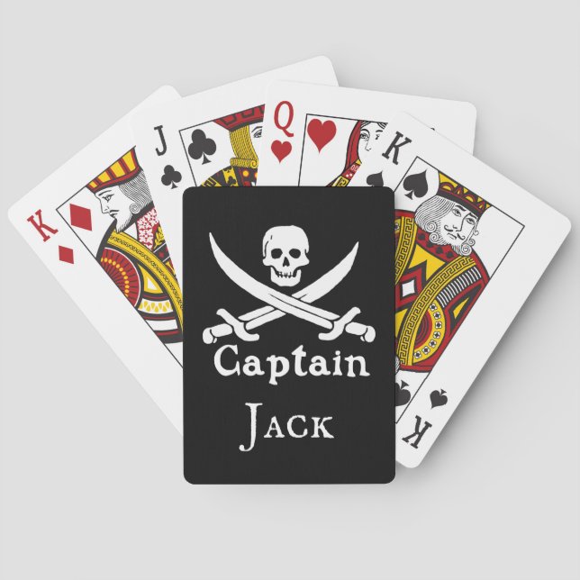 Personalized Pirate Captain Bicycle Playing Cards (Back)