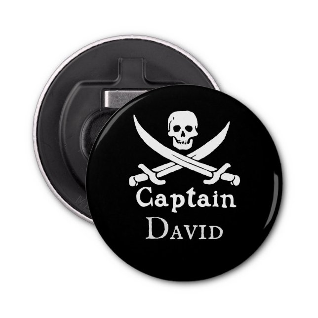 Personalized Pirate Captain Bottle Opener (Front)
