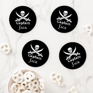 Personalized Pirate Captain Coaster Set
