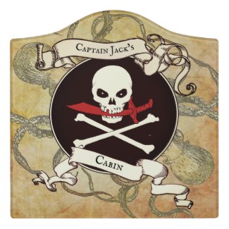Personalized Pirate Captain Door Sign