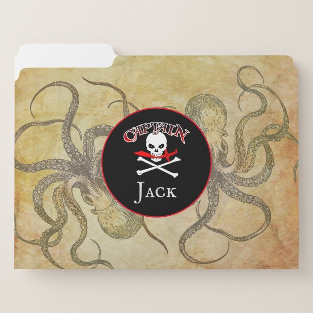 Personalized Pirate Captain  File Folder (Front Left)