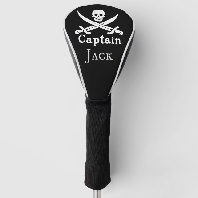 Personalized Pirate Captain Golf Head Cover (Front)
