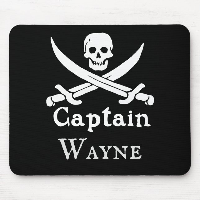 Personalized Pirate Captain Mouse Pad (Front)