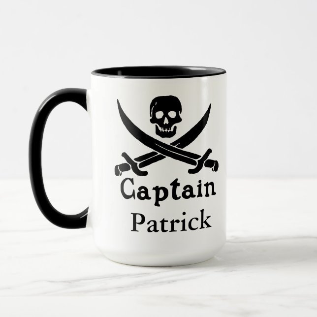 Personalized Pirate Captain Mug (Left)