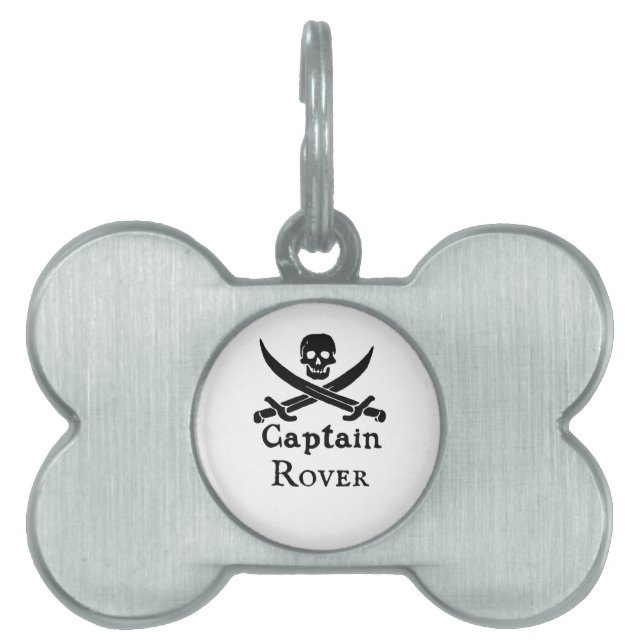 Personalized Pirate Captain Pet ID Tag (Front)