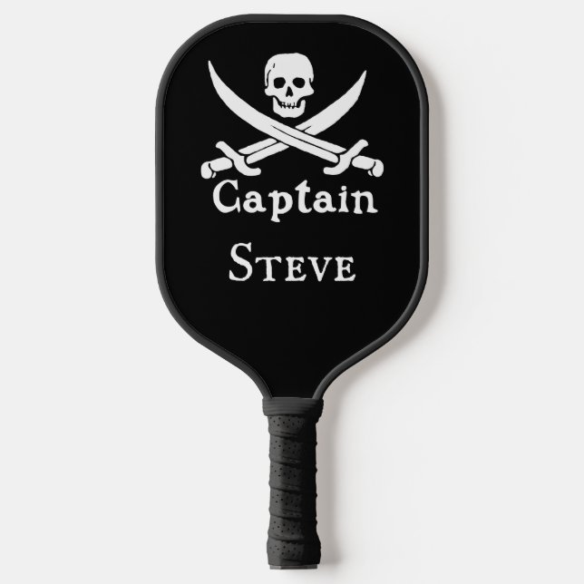 Personalized Pirate Captain Pickleball Paddle (Front)