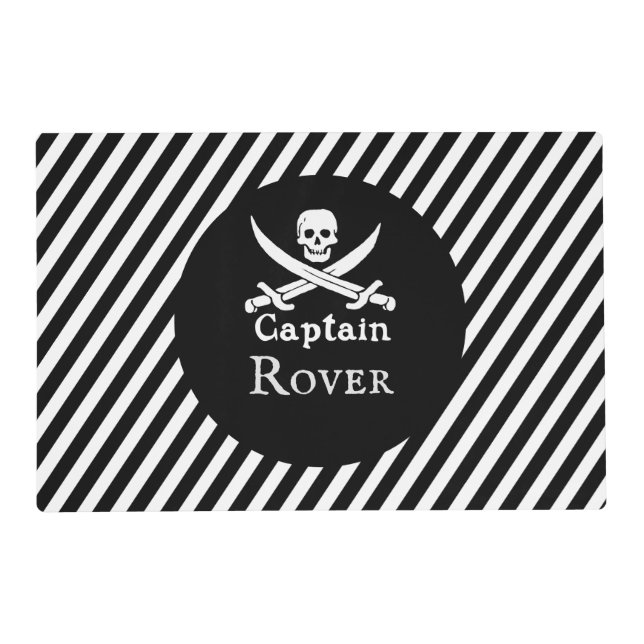 Personalized Pirate Captain Placemat (Front)