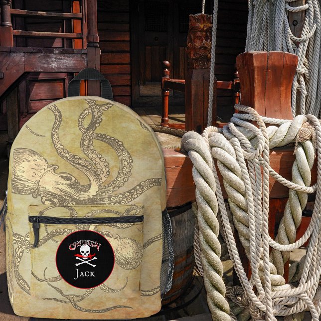 Personalized Pirate Captain Printed Backpack (Creator Uploaded)