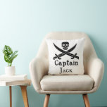 Personalized Pirate Captain Throw Pillow at Zazzle