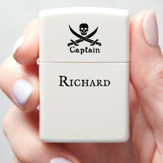 Personalized Pirate Captain Zippo Lighter (In Hand)