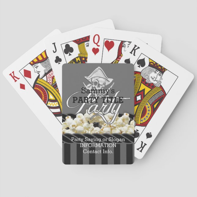 Personalized Pirate Day Party Poker Cards (Back)