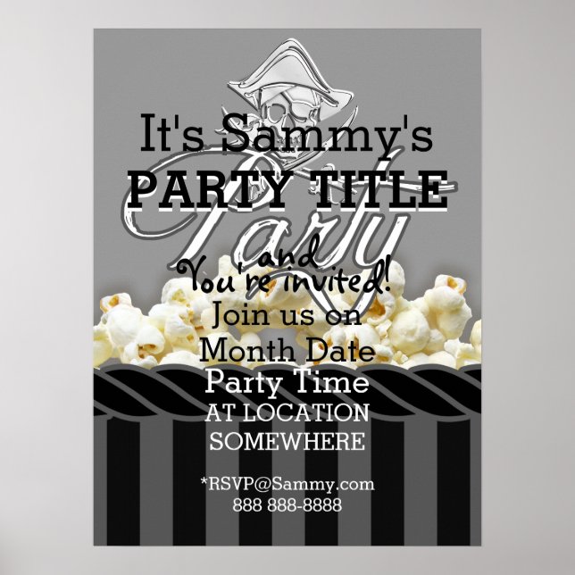 Personalized Pirate Day Party Poster (Front)