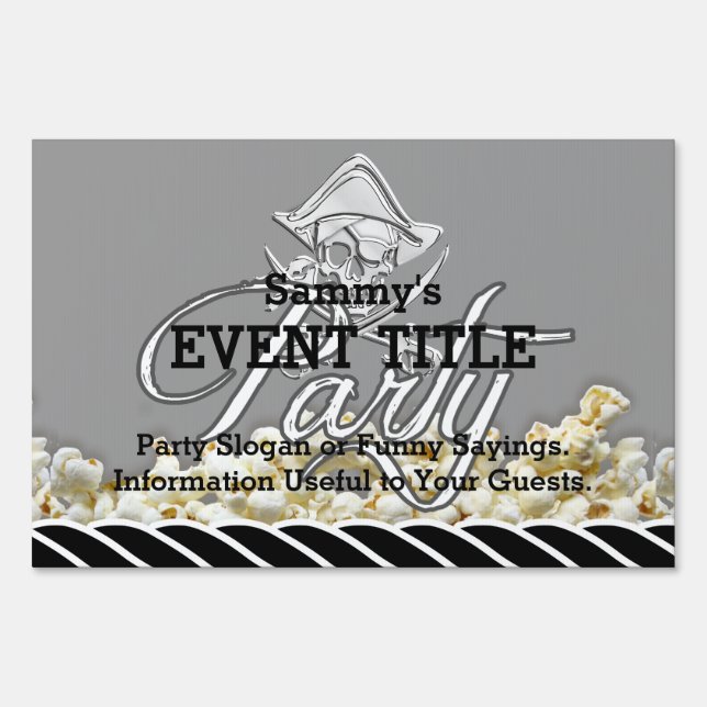 Personalized Pirate Day Party Sign (Front)